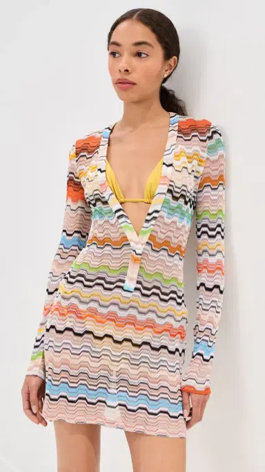 Missoni Short Coverup Dress SMSNP-Multi | Thumbnail 2 Missoni Short Coverup Dress SMSNP-Multi | Thumbnail 2