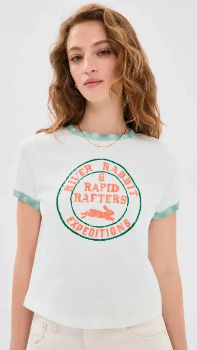 MOTHER The Itty Bitty Ringer Tee River Rabbit | Thumbnail 2 MOTHER The Itty Bitty Ringer Tee River Rabbit | Thumbnail 2