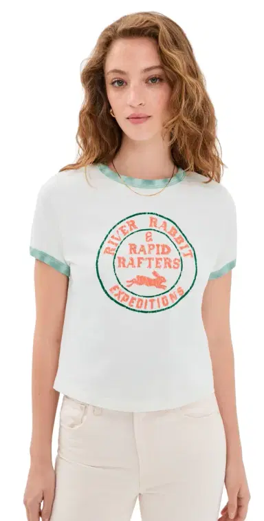 MOTHER The Itty Bitty Ringer Tee River Rabbit | Thumbnail 1 MOTHER The Itty Bitty Ringer Tee River Rabbit | Thumbnail 1