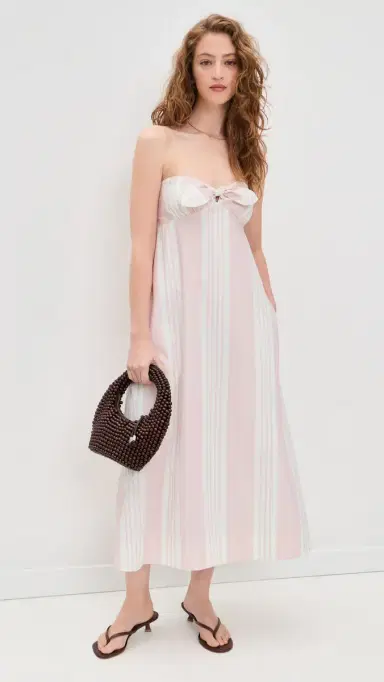 POSSE Rosie trapless Dress Pink tripe | Thumbnail 2 POSSE Rosie trapless Dress Pink tripe | Thumbnail 2