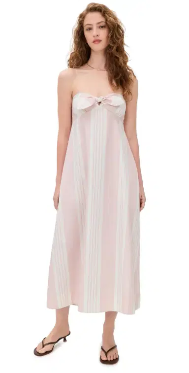 POSSE Rosie trapless Dress Pink tripe | Thumbnail 1 POSSE Rosie trapless Dress Pink tripe | Thumbnail 1
