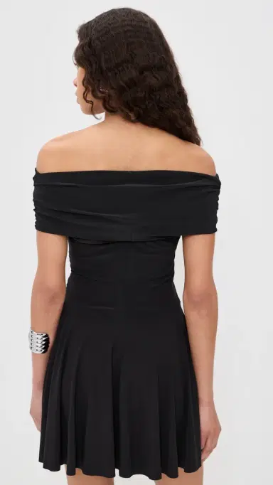 Norma Kamali Flared Pickleball Dress Black | Thumbnail 3 Norma Kamali Flared Pickleball Dress Black | Thumbnail 3