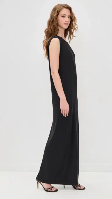Norma Kamali Drop Shoulder Long Dress Black | Thumbnail 5 Norma Kamali Drop Shoulder Long Dress Black | Thumbnail 5