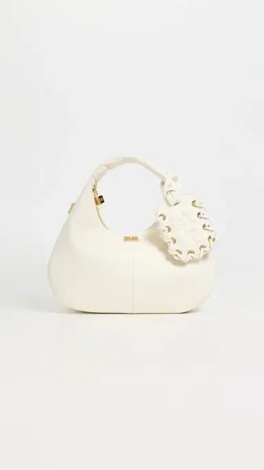 GANNI Mini Grained Hobo Bag Egret One Size | Thumbnail 2 GANNI Mini Grained Hobo Bag Egret One Size | Thumbnail 2