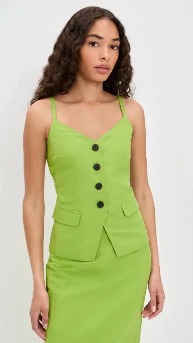ALIGNE Linen Waistcoat Top Apple | Thumbnail 2 ALIGNE Linen Waistcoat Top Apple | Thumbnail 2