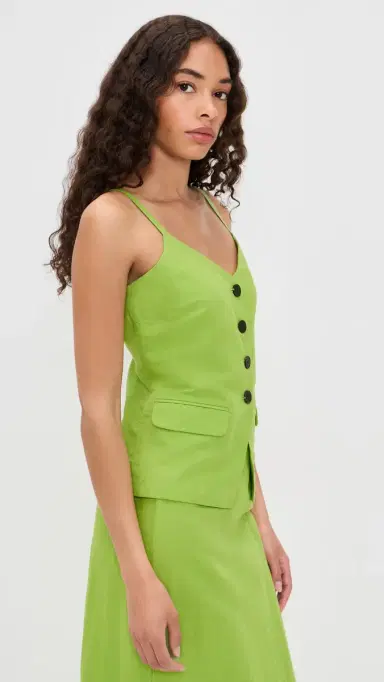 ALIGNE Linen Waistcoat Top Apple | Thumbnail 4 ALIGNE Linen Waistcoat Top Apple | Thumbnail 4