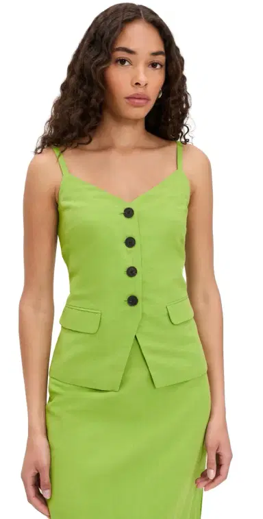 ALIGNE Linen Waistcoat Top Apple | Thumbnail 1 ALIGNE Linen Waistcoat Top Apple | Thumbnail 1
