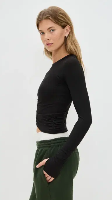 FP Movement Tempo Ruched Long Sleeve Top Black | Thumbnail 4 FP Movement Tempo Ruched Long Sleeve Top Black | Thumbnail 4