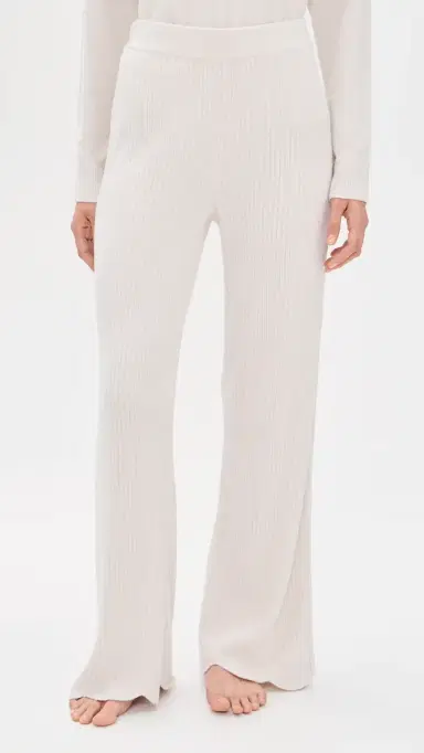 Barefoot Dreams CozyChic Ultra ite Ribbed Scallop Pants Sand Dune | Thumbnail 2 Barefoot Dreams CozyChic Ultra ite Ribbed Scallop Pants Sand Dune | Thumbnail 2