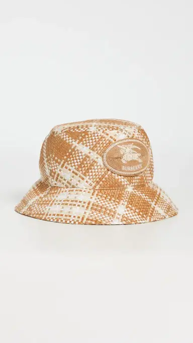 Burberry Woven Faux Raffia Bucket Hat Finch Beige Ip Check | Thumbnail 2 Burberry Woven Faux Raffia Bucket Hat Finch Beige Ip Check | Thumbnail 2