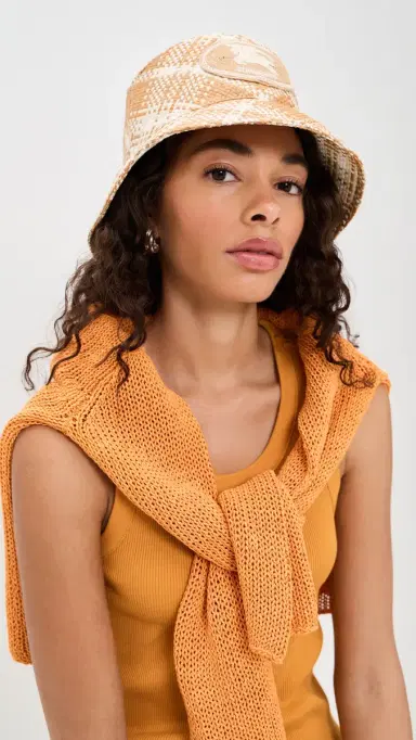 Burberry Woven Faux Raffia Bucket Hat Finch Beige Ip Check | Thumbnail 3 Burberry Woven Faux Raffia Bucket Hat Finch Beige Ip Check | Thumbnail 3