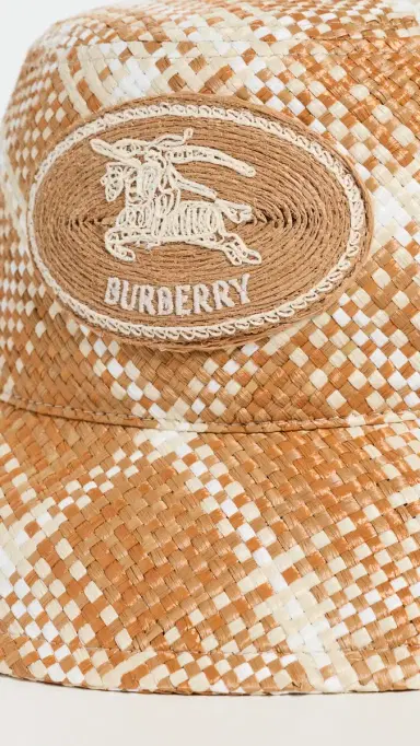 Burberry Woven Faux Raffia Bucket Hat Finch Beige Ip Check | Thumbnail 4 Burberry Woven Faux Raffia Bucket Hat Finch Beige Ip Check | Thumbnail 4