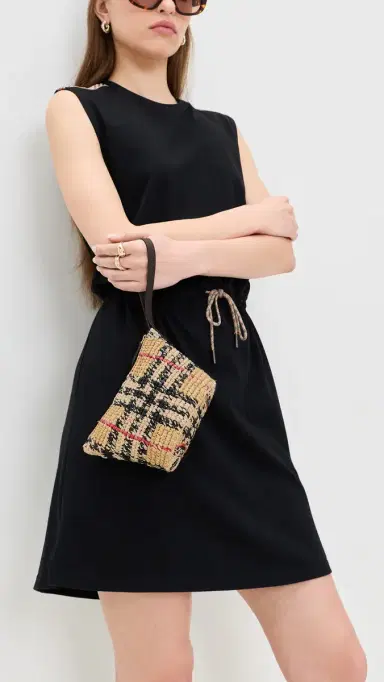 Burberry Margate Small Raffia Pouch | Thumbnail 3 Burberry Margate Small Raffia Pouch | Thumbnail 3