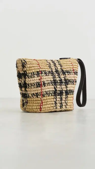 Burberry Margate Small Raffia Pouch | Thumbnail 4 Burberry Margate Small Raffia Pouch | Thumbnail 4