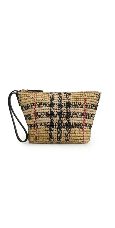 Burberry Margate Small Raffia Pouch | Thumbnail 1 Burberry Margate Small Raffia Pouch | Thumbnail 1
