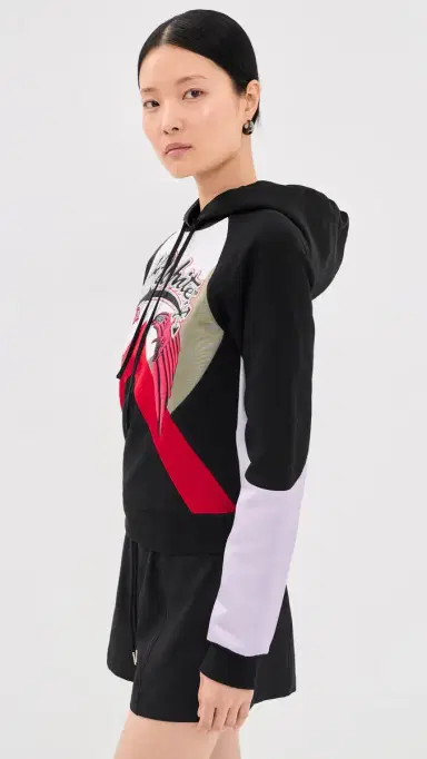 Off-White Double Eagle Colorblock Hoodie Black Barbados Cherry | Thumbnail 4 Off-White Double Eagle Colorblock Hoodie Black Barbados Cherry | Thumbnail 4