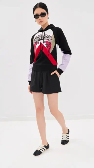Off-White Double Eagle Colorblock Hoodie Black Barbados Cherry | Thumbnail 5 Off-White Double Eagle Colorblock Hoodie Black Barbados Cherry | Thumbnail 5
