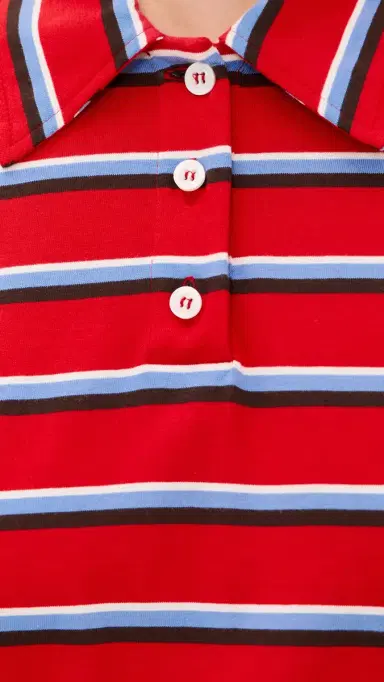 MSGM tripe Long Sleeve Top Red | Thumbnail 6 MSGM tripe Long Sleeve Top Red | Thumbnail 6