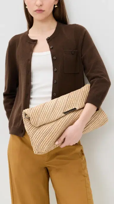 Think Royln Embrace Clutch Beige Luxe/Raffia | Thumbnail 3 Think Royln Embrace Clutch Beige Luxe/Raffia | Thumbnail 3