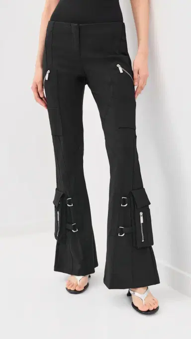 Off-White Wool Flare Pants Black | Thumbnail 2 Off-White Wool Flare Pants Black | Thumbnail 2