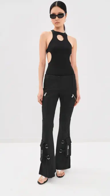 Off-White Wool Flare Pants Black | Thumbnail 5 Off-White Wool Flare Pants Black | Thumbnail 5