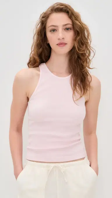 Enza Costa Cotton Rib Boy Tank Cherry Blossom | Thumbnail 2 Enza Costa Cotton Rib Boy Tank Cherry Blossom | Thumbnail 2