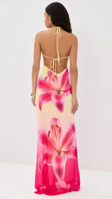 Runaway the Label Juliana Cowl High lit Maxi Dress Pink Lily | Thumbnail 3 Runaway the Label Juliana Cowl High lit Maxi Dress Pink Lily | Thumbnail 3