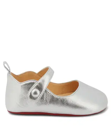 Christian Louboutin Kids Baby Love Chick metallic leather ballet flats | Thumbnail 2 Christian Louboutin Kids Baby Love Chick metallic leather ballet flats | Thumbnail 2