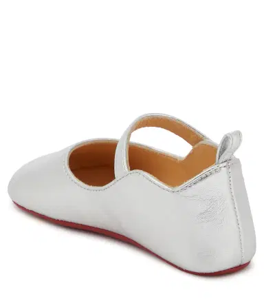 Christian Louboutin Kids Baby Love Chick metallic leather ballet flats | Thumbnail 3 Christian Louboutin Kids Baby Love Chick metallic leather ballet flats | Thumbnail 3