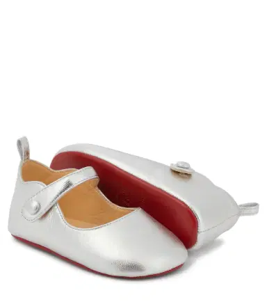 Christian Louboutin Kids Baby Love Chick metallic leather ballet flats | Thumbnail 4 Christian Louboutin Kids Baby Love Chick metallic leather ballet flats | Thumbnail 4