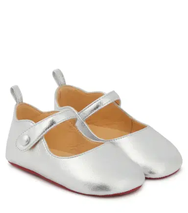 Christian Louboutin Kids Baby Love Chick metallic leather ballet flats | Thumbnail 1 Christian Louboutin Kids Baby Love Chick metallic leather ballet flats | Thumbnail 1