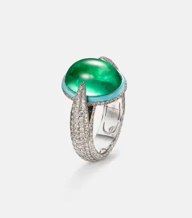 Kamyen 18kt white gold ring with emeralds and diamonds | Thumbnail 3 Kamyen 18kt white gold ring with emeralds and diamonds | Thumbnail 3
