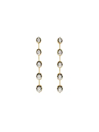 Wish Fine Jewelry 1.60ct Diamond 14K Gold Linear Earrings | Thumbnail 1 Wish Fine Jewelry 1.60ct Diamond 14K Gold Linear Earrings | Thumbnail 1