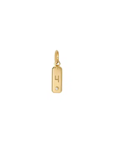 Jennifer Fisher Minimal Block Number Dog Tag in 18K Yellow Gold | Thumbnail 1 Jennifer Fisher Minimal Block Number Dog Tag in 18K Yellow Gold | Thumbnail 1
