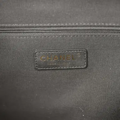 Chanel Chanel Large Coco Base Hobo Bag Brown Suede and Black Shiny Lambskin Brushed Gold Hardware | Thumbnail 9 Chanel Chanel Large Coco Base Hobo Bag Brown Suede and Black Shiny Lambskin Brushed Gold Hardware | Thumbnail 9