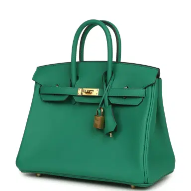 HERMÈS Hermes Birkin 25 Vert Vertigo Swift Gold Hardware | Thumbnail 5 HERMÈS Hermes Birkin 25 Vert Vertigo Swift Gold Hardware | Thumbnail 5