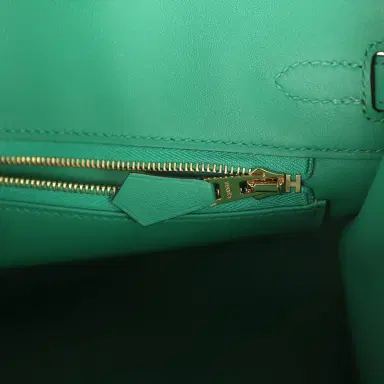 HERMÈS Hermes Birkin 25 Vert Vertigo Swift Gold Hardware | Thumbnail 9 HERMÈS Hermes Birkin 25 Vert Vertigo Swift Gold Hardware | Thumbnail 9