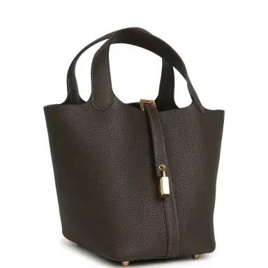 HERMÈS Hermes Picotin Lock 18 Ebene Clemence Gold Hardware | Thumbnail 2 HERMÈS Hermes Picotin Lock 18 Ebene Clemence Gold Hardware | Thumbnail 2