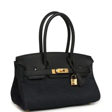 HERMÈS Hermes Shoulder Birkin Light 29 Black Swift and Bleu Indigo Denim Gold Hardware | Thumbnail 2 HERMÈS Hermes Shoulder Birkin Light 29 Black Swift and Bleu Indigo Denim Gold Hardware | Thumbnail 2