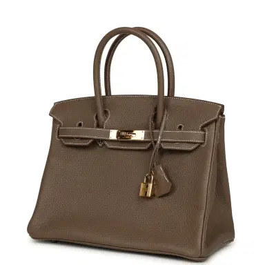 HERMÈS Pre-owned Hermes Birkin 30 Etoupe Clemence Gold Hardware | Thumbnail 5 HERMÈS Pre-owned Hermes Birkin 30 Etoupe Clemence Gold Hardware | Thumbnail 5