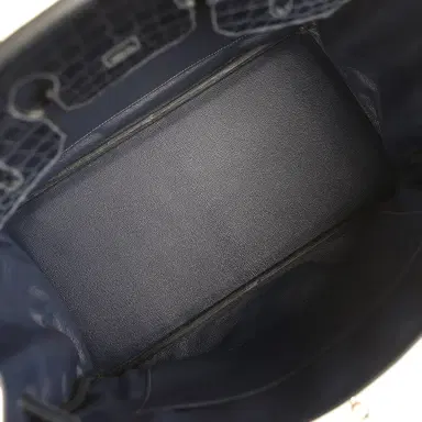 HERMÈS Pre-owned Hermes Birkin 35 Bleu Indigo Matte Porosus Crocodile Palladium Hardware | Thumbnail 8 HERMÈS Pre-owned Hermes Birkin 35 Bleu Indigo Matte Porosus Crocodile Palladium Hardware | Thumbnail 8