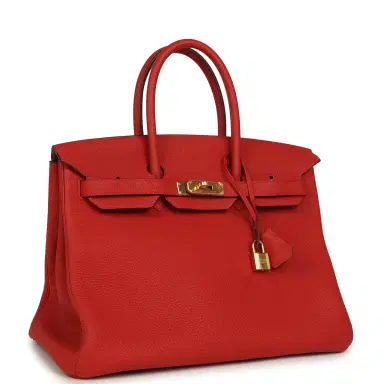 HERMÈS Pre-owned Hermes Birkin 35 Rouge Tomate Togo Gold Hardware | Thumbnail 2 HERMÈS Pre-owned Hermes Birkin 35 Rouge Tomate Togo Gold Hardware | Thumbnail 2