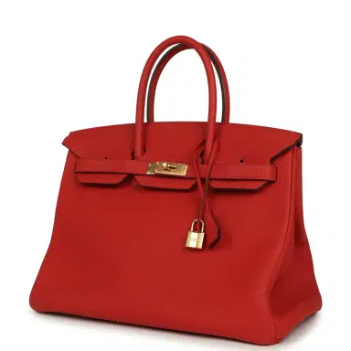 HERMÈS Pre-owned Hermes Birkin 35 Rouge Tomate Togo Gold Hardware | Thumbnail 5 HERMÈS Pre-owned Hermes Birkin 35 Rouge Tomate Togo Gold Hardware | Thumbnail 5