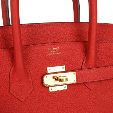 HERMÈS Pre-owned Hermes Birkin 35 Rouge Tomate Togo Gold Hardware | Thumbnail 7 HERMÈS Pre-owned Hermes Birkin 35 Rouge Tomate Togo Gold Hardware | Thumbnail 7