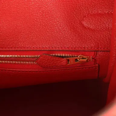 HERMÈS Pre-owned Hermes Birkin 35 Rouge Tomate Togo Gold Hardware | Thumbnail 9 HERMÈS Pre-owned Hermes Birkin 35 Rouge Tomate Togo Gold Hardware | Thumbnail 9