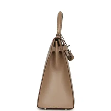 HERMÈS Pre-owned Hermes Kelly Sellier 35 Argile Tadelakt Guilloche Palladium Hardware | Thumbnail 3 HERMÈS Pre-owned Hermes Kelly Sellier 35 Argile Tadelakt Guilloche Palladium Hardware | Thumbnail 3