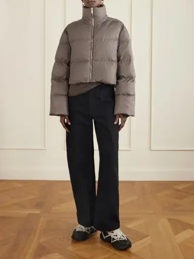 Rick Owens + Moncler Cropped Appliquéd Quilted Shell Down Jacket | Thumbnail 2 Rick Owens + Moncler Cropped Appliquéd Quilted Shell Down Jacket | Thumbnail 2