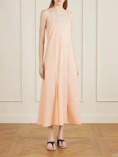 Khaite Iben Paneled Cotton-poplin Midi Dress | Thumbnail 2 Khaite Iben Paneled Cotton-poplin Midi Dress | Thumbnail 2