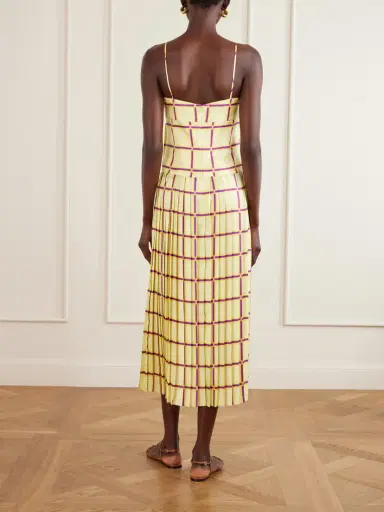 Emilia Wickstead Agata Checked Silk-twill Midi Dress | Thumbnail 3 Emilia Wickstead Agata Checked Silk-twill Midi Dress | Thumbnail 3