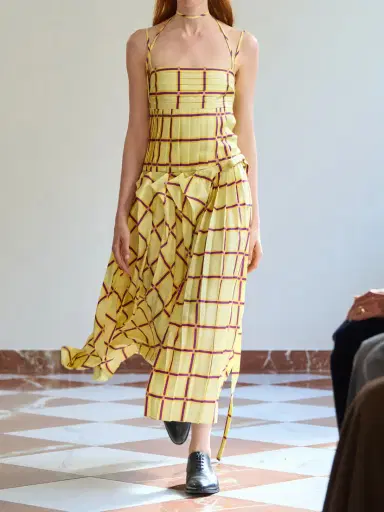 Emilia Wickstead Agata Checked Silk-twill Midi Dress | Thumbnail 5 Emilia Wickstead Agata Checked Silk-twill Midi Dress | Thumbnail 5